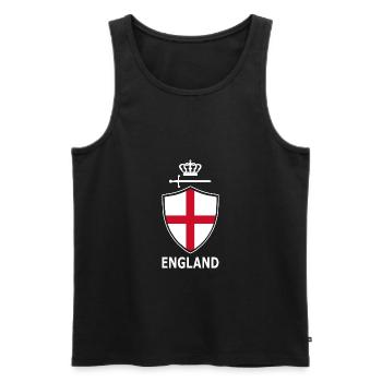 Angleterre Armoiries avec épée et couronne - Débardeur bio Premium Homme - noir - Devant - Michal (187cm)