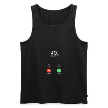 40ème anniversaire appel téléphonique appel - Débardeur bio Premium Homme - noir - Devant - AI Model Male 178 light (178cm)