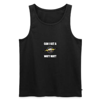 Puis-je obtenir un cadeau d’électricien Watt - Débardeur bio Premium Homme - noir - Devant - Michal (187cm)