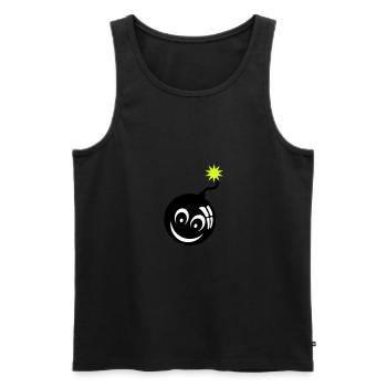 bombe smiley meche bomb 907 - Débardeur bio Premium Homme - noir - Devant - AI Model Male 178 light (178cm)