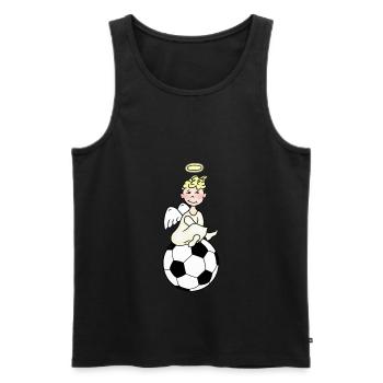 Fußball-WM-Fan-Engel - Männer Premium Bio Tank Top - Schwarz - Vorne - Michal (187cm)