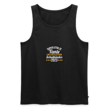 Stolze Tante eines Schulkind 2023 Einschulung - Männer Premium Bio Tank Top - Schwarz - Vorne - Michal (187cm)