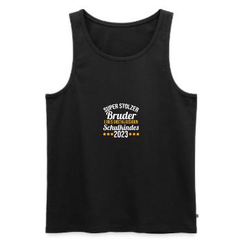 Stolzer Bruder eines Schulkind 2023 Einschulung - Männer Premium Bio Tank Top - Schwarz - Vorne - Michal (187cm)