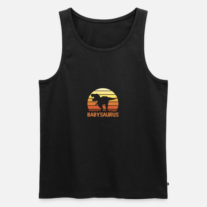 Babysaurus Dino Dinosaurier - Männer Premium Bio Tank Top - Schwarz