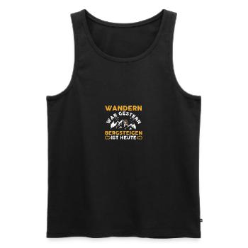 Bergsteiger Wandern Wanderer Klettern Bergsteigen - Männer Premium Bio Tank Top - Schwarz - Vorne - Michal (187cm)