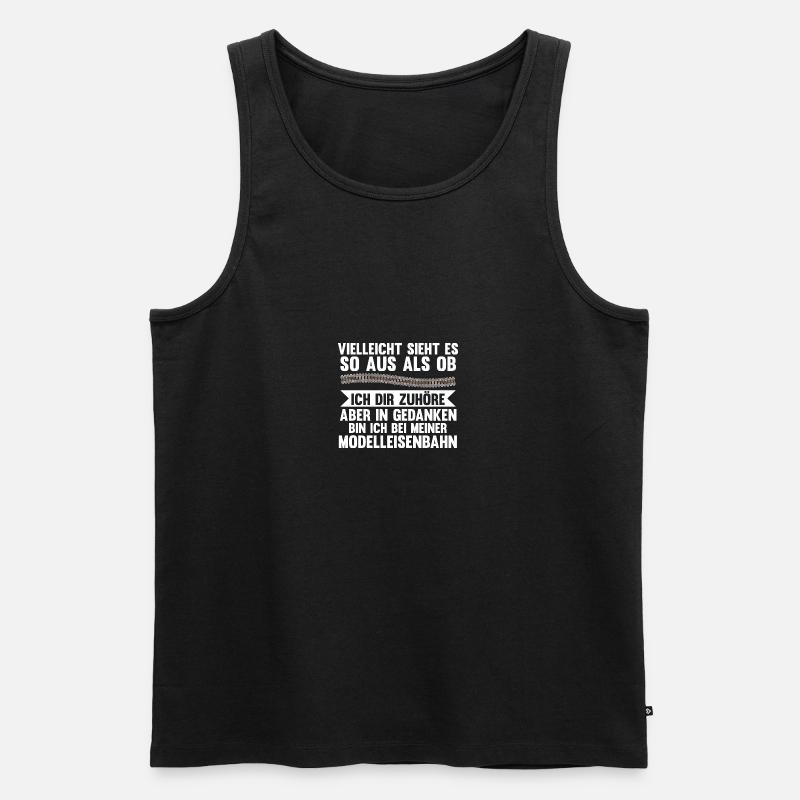 Dampflok Eisenbahner Modelleisenbahn Eisenbahn - Männer Premium Bio Tank Top - Schwarz