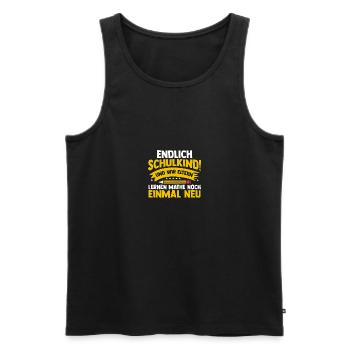 Eltern Schulkind Grundschule Erste Klasse Einschul - Männer Premium Bio Tank Top - Schwarz - Vorne - Michal (187cm)