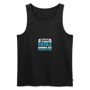 Kazakh Papa Père Fête des Pères Kazakhstan - Débardeur bio Premium Homme - noir - Devant - Michal (187cm)