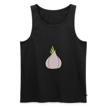 Légumes à l’oignon végétaliens - Débardeur bio Premium Homme - noir - Devant - Michal (187cm)