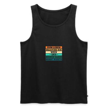 Wein Kaninchen Hase - Männer Premium Bio Tank Top - Schwarz - Vorne - Michal (187cm)