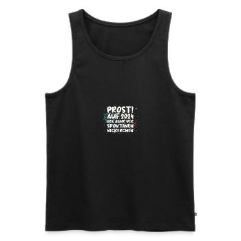 Neujahr Feuerwerk Silvester 2024 - Männer Premium Bio Tank Top - Schwarz - Vorne - Michal (187cm)
