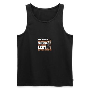 Australian Shepherd Hund Aussie - Männer Premium Bio Tank Top - Schwarz - Vorne - Michal (187cm)