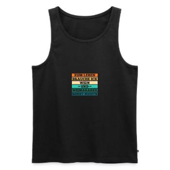 Hund Wein Weimaraner - Männer Premium Bio Tank Top - Schwarz - Vorne - Michal (187cm)