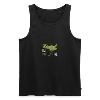 Schildkröte Turtle Wortwitz Geschenk - Männer Premium Bio Tank Top - Schwarz - Vorne - Michal (187cm)
