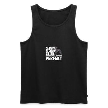 Hund Whippet - Männer Premium Bio Tank Top - Schwarz - Vorne - AI Model Male 178 light (178cm)