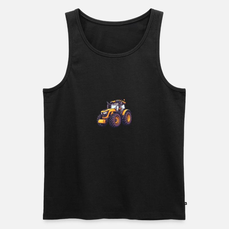 Niedlicher Traktor - Männer Premium Bio Tank Top - Schwarz