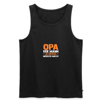 Grandfather Great-grandpa Great-grandfather Grandpa - Men's Premium Organic Tank Top - black - Front - AI Model Male 178 light (178cm)