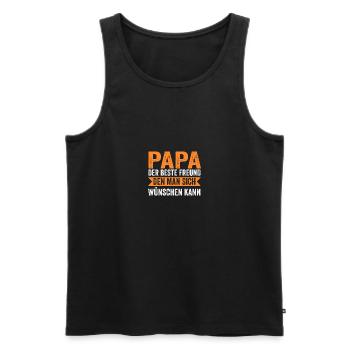 Father Dad - Men's Premium Organic Tank Top - black - Front - Michal (187cm)