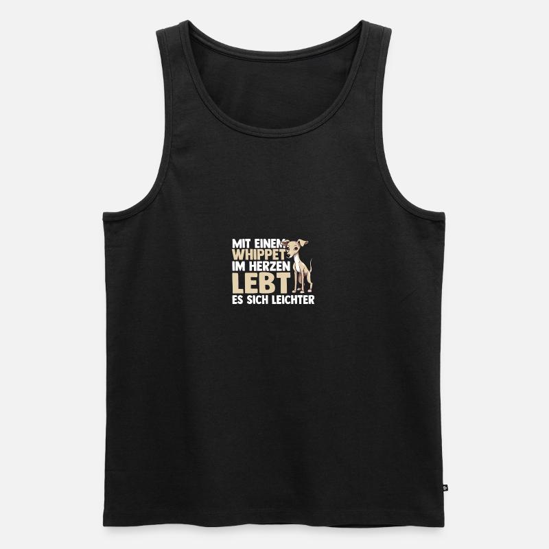 Hund Whippet - Männer Premium Bio Tank Top - Schwarz