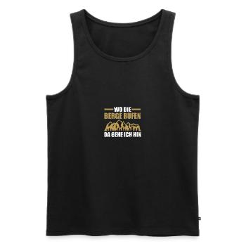 Bergsteiger Wandern Wanderer Klettern Bergsteigen - Männer Premium Bio Tank Top - Schwarz - Vorne - Michal (187cm)