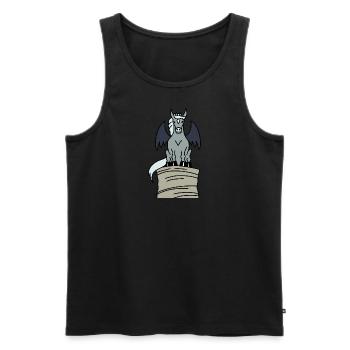 Hippogoyle - Gargoyle als Pferd auf großem Heuball - Männer Premium Bio Tank Top - Schwarz - Vorne - AI Model Male 178 light (178cm)