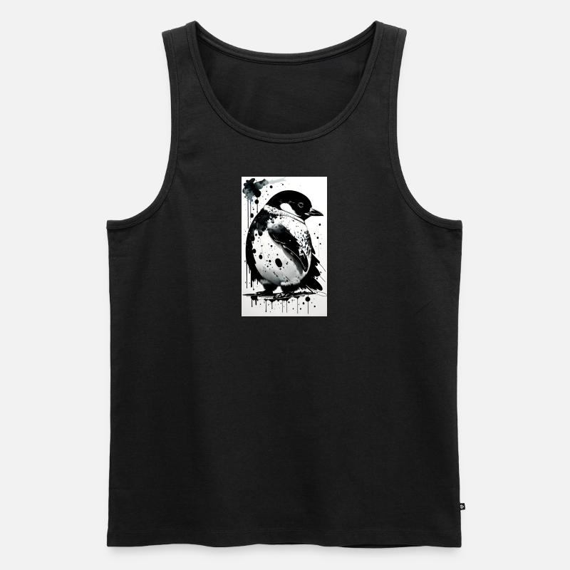 Pinguin-Parade - Männer Premium Bio Tank Top - Schwarz