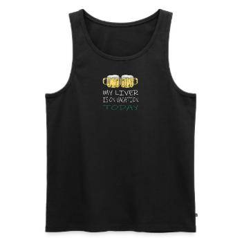 St. Patrick's Day - My Liver is on Vacation Today - Men's Premium Organic Tank Top - black - Front - Michal (187cm)