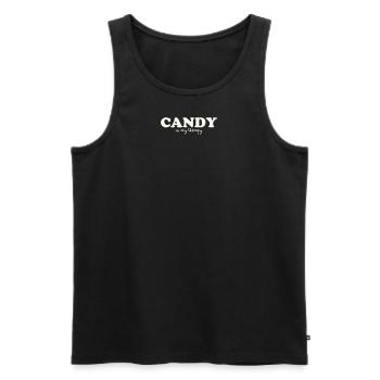 LES BONBONS SONT MA THÉRAPIE - Débardeur bio Premium Homme - noir - Devant - Michal (187cm)