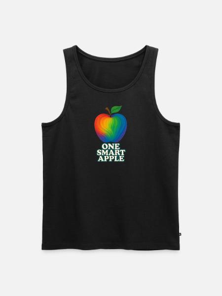 Mela colorata con titolo "One Smart Apple" - Canottiera ecologica premium da uomo - nero