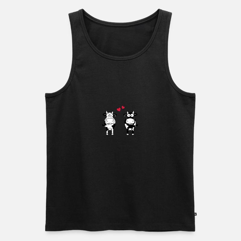 Maehmuhry Kuehe Herz - Männer Premium Bio Tank Top - undefined