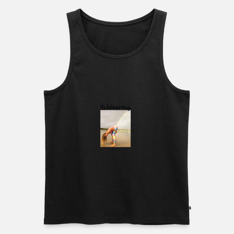 Regenbogen - Männer Premium Bio Tank Top - Schwarz