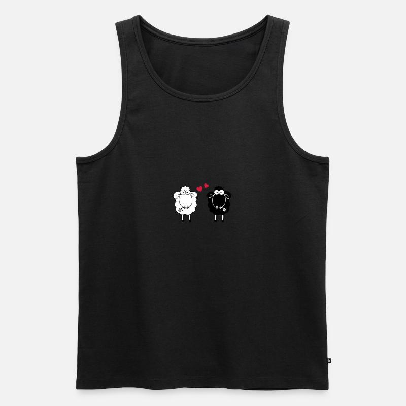Maehmuhry Schafe Herzen - Männer Premium Bio Tank Top - undefined