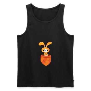 Rabbit in the pocket Happy Easter Animal - Men's Premium Organic Tank Top - black - Front - AI Model Male 178 light (178cm)