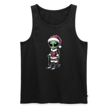 Alien Skifahrer Santa Claus Winterspaß - Männer Premium Bio Tank Top - Schwarz - Vorne - AI Model Male 178 light (178cm)