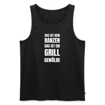 Kein Ranzen sondern Grill Gewölbe - Männer Premium Bio Tank Top - Schwarz - Vorne - AI Model Male 178 light (178cm)
