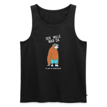 Faultier - Der Wille War Da - Männer Premium Bio Tank Top - Schwarz - Vorne - Michal (187cm)
