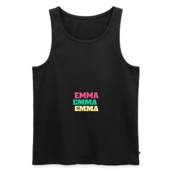 Emma Birthday Gifts Emmachen First Name - Men's Premium Organic Tank Top - black - Front - AI Model Male 178 light (178cm)