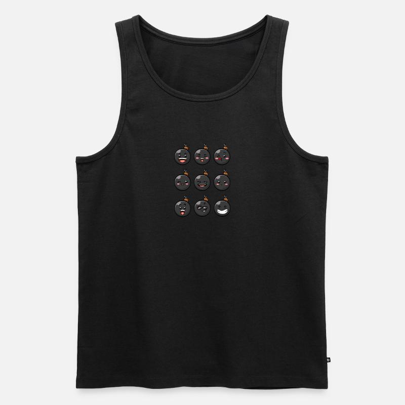 9 Weihnachtskugeln #9/10 Schwarz - Männer Premium Bio Tank Top - Schwarz