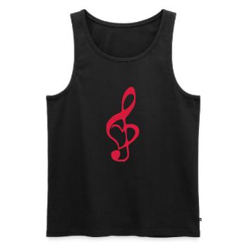 Musique, Coeur - Débardeur bio Premium Homme - noir - Devant - Michal (187cm)