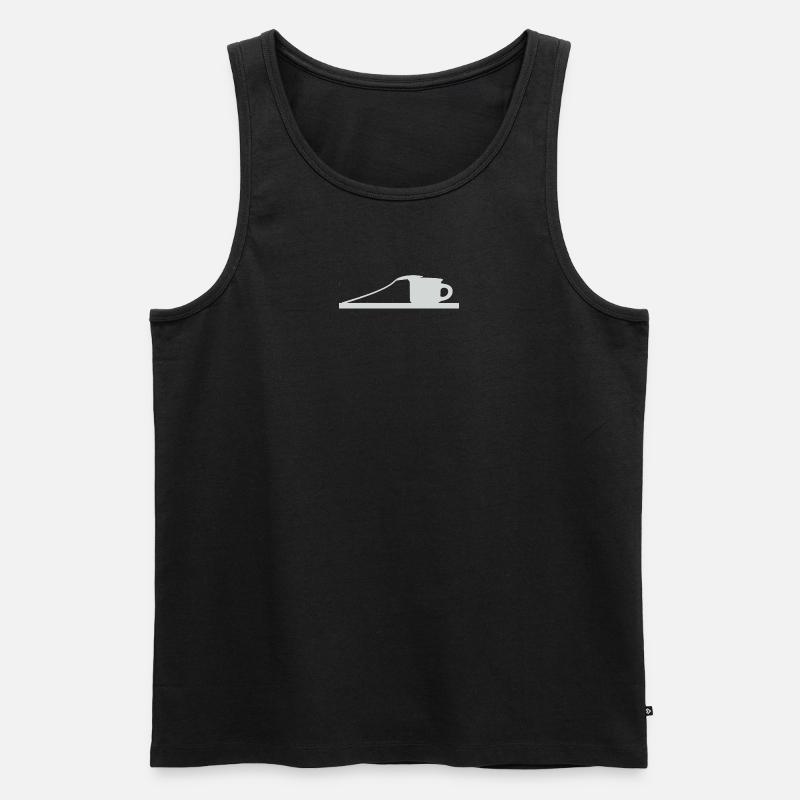 Löffel ruht auf Tasse - hellgrau - Männer Premium Bio Tank Top - Schwarz