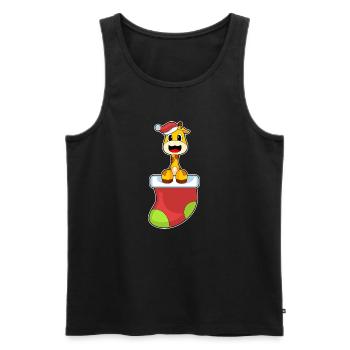 Giraffe Christmas Christmas Sock - Men's Premium Organic Tank Top - black - Front - Michal (187cm)