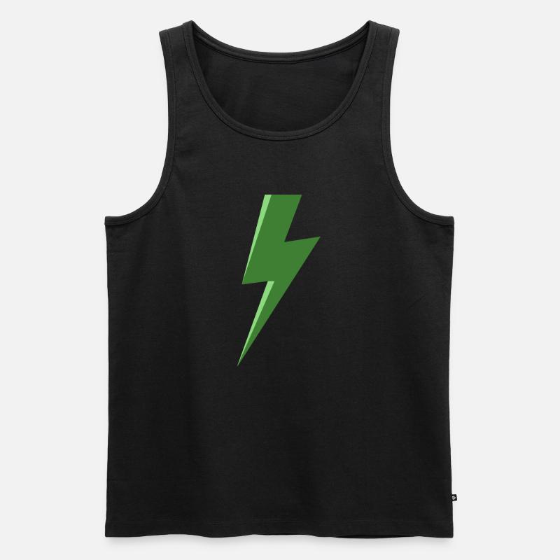 Grüner Blitz - Männer Premium Bio Tank Top - Schwarz
