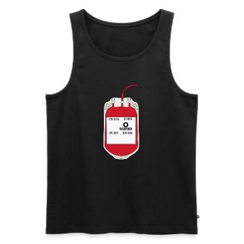 Poche de sang O négative - Débardeur bio Premium Homme - noir - Devant - AI Model Male 178 light (178cm)