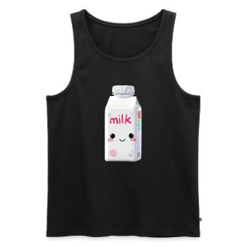 Milch Kawaii - Männer Premium Bio Tank Top - Schwarz - Vorne - Michal (187cm)