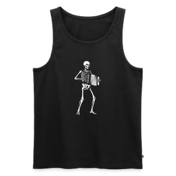 Un squelette joue de la sérénade accordéonnale - Débardeur bio Premium Homme - noir - Devant - Michal (187cm)