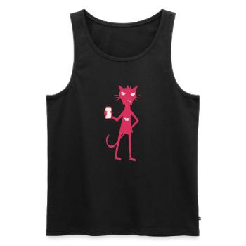Little Monsters : Attitude néon de Punk Cat - Débardeur bio Premium Homme - noir - Devant - AI Model Male 178 light (178cm)