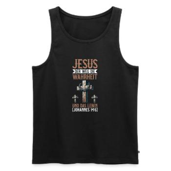 Jésus, la voie, la vérité et la vie - Débardeur bio Premium Homme - noir - Devant - Michal (187cm)