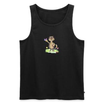 Otter Max  - Männer Premium Bio Tank Top - Schwarz - Vorne - AI Model Male 178 light (178cm)