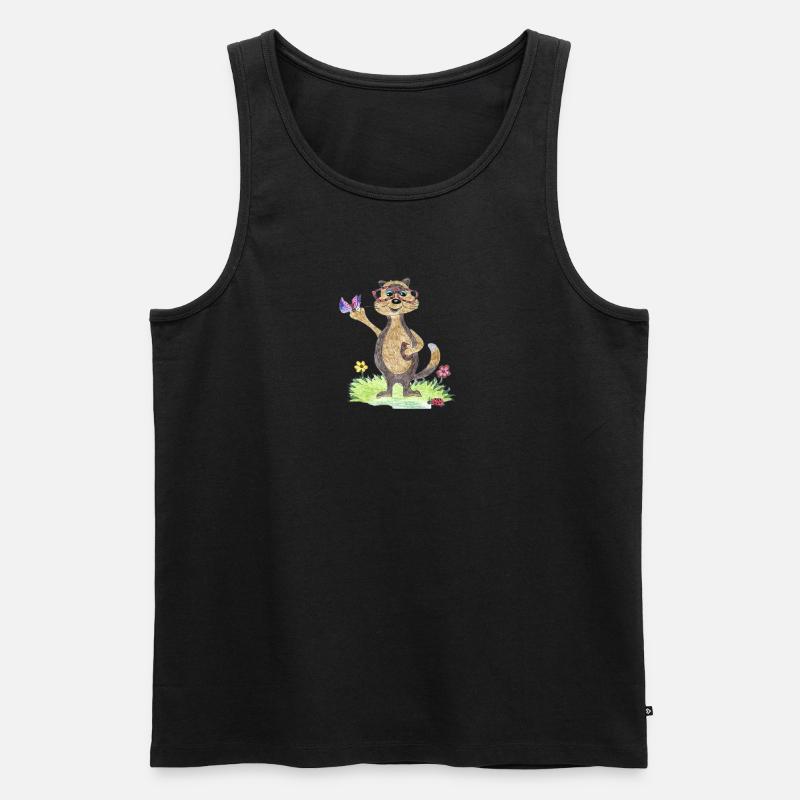 Otter Max  - Männer Premium Bio Tank Top - Schwarz