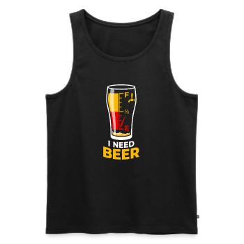 Ich brauche Bier Tankanzeige - Männer Premium Bio Tank Top - Schwarz - Vorne - Michal (187cm)
